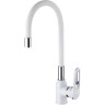 Смеситель для кухни FRAP H49 F4049 с гибким изливом белый/хром Ф35